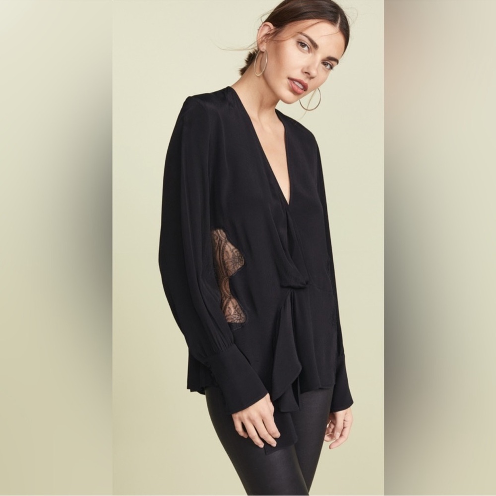 IRO Festive Blouse, black lace, size 38 or M EUC!